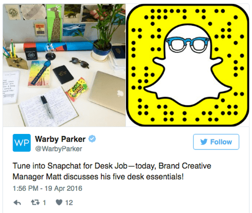 Snapchat örneği işi gösteren