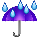 şemsiye ve yağmur damlaları sembolü