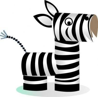 tuvalet kağıdı ruloları ile yapılan oyuncak zebra